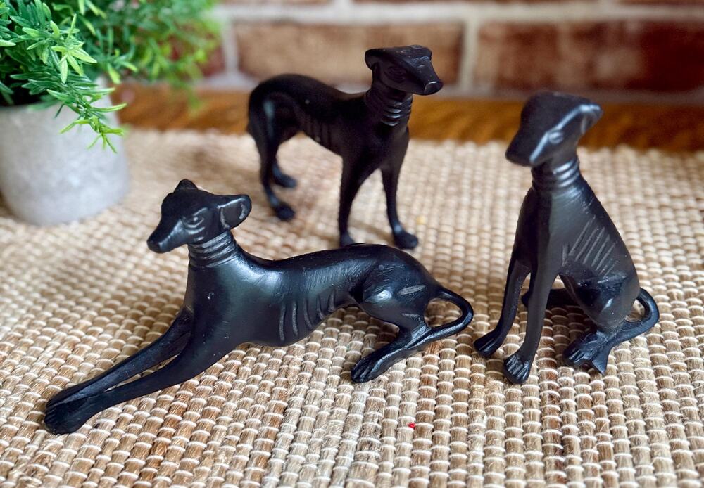 Vintage Greyhound Whippet Figurines Set of 3 | Art Deco Dog Statues